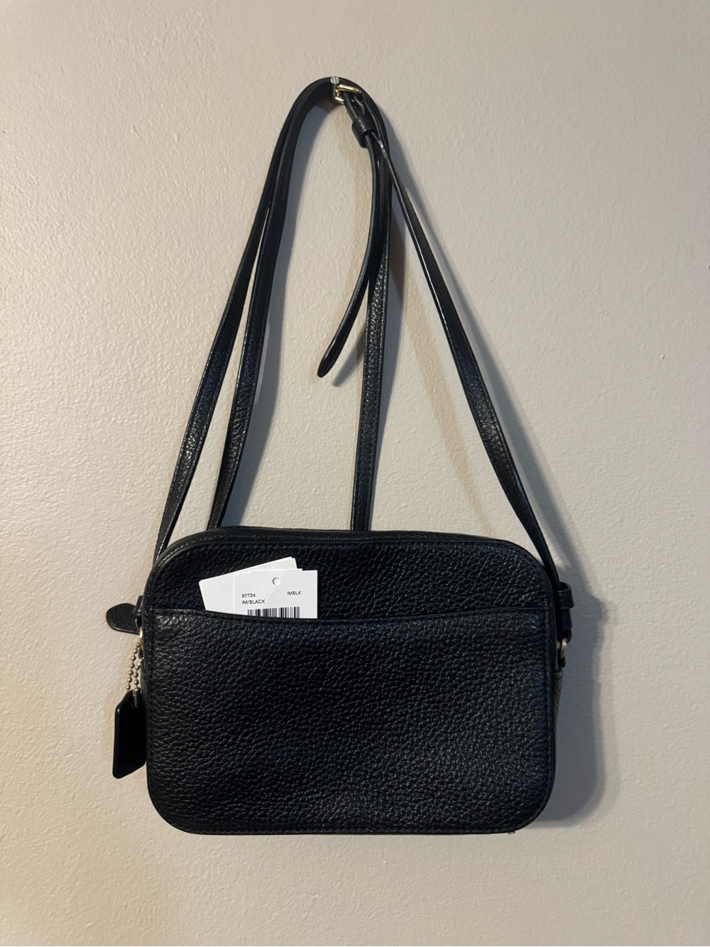 Coach Black Pebbled Leather Camera Crossbody with Gold Logo - Picture 2 of 3